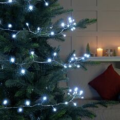 Indoor & Outdoor Firefly Decor Tree Lights on Silver Wire, White LEDs