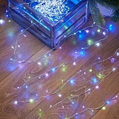 Indoor & Outdoor Firefly Decor Tree Lights on Silver Wire, Pastel LEDs