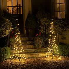 1.5m Outdoor Starry Night Door Step Tree, 280 Warm White LEDs, 2 Pack
