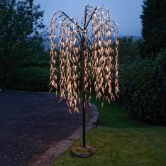 2.4m Outdoor Plug In Willow Tree, 810 Warm White LEDs