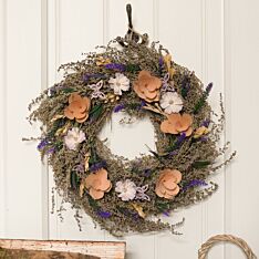 42cm Viola Whirl Spring Wreath