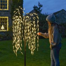 1.8m Outdoor Plug In Willow Tree, 300 Warm White LEDs