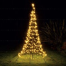 4m Outdoor Starry Night Light Tree, 640 Warm White with White Twinkle LEDs