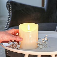 Ivory Battery Real Dripping Wax Authentic Flame LED Candle, 10cm