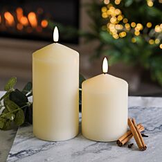 Ivory Battery Real Wax Authentic Flame LED Chapel Candle, 2 Pack