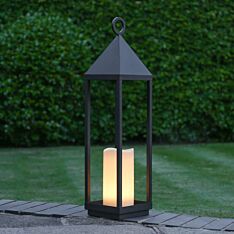 74cm Outdoor Battery Oslo Candle Lantern, Black