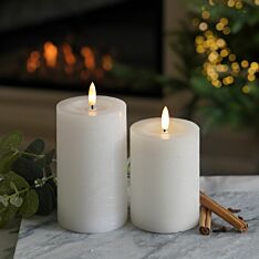 White Battery Real Wax Authentic Flame LED Candle, 2 Pack 