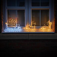 1.2m Santa, Sleigh and Reindeer Silhouette, 190 Flashing LEDs