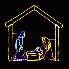 1.2m Nativity Scene Rope Light Silhouette