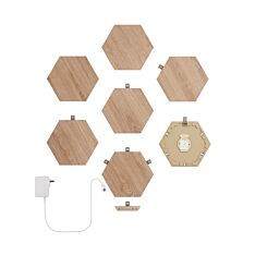 Nanoleaf Shapes Wooden Effect Hexagons Starter Kit - 7 Light Panels