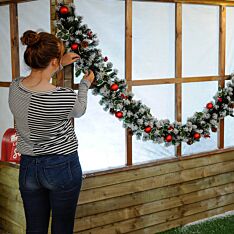 2.7m Frosted Holly Christmas Garland
