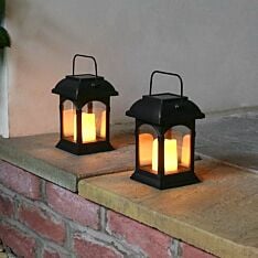 Solar Power Outdoor Garden Flickering LED Candle Lantern Light  1-6 PCS UK 