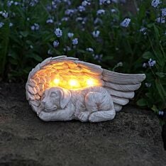 Solar Stone Effect Memorial Dog Light