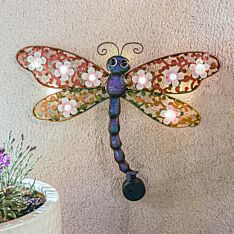 Solar Metal Dragonfly Fence Decoration Light