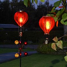 Solar Cool Flame Balloon Wind Spinner Stake Light and Lantern