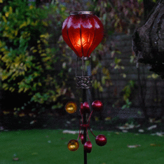 Solar Cool Flame Balloon Wind Spinner Stake Light