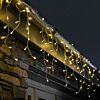 10.4m Outdoor Battery Multi Function Icicle Lights, 400 Warm White LEDs