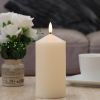 Ivory Battery Real Wax Authentic Flame LED Chapel Candle, 18cm