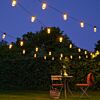 5m Large Traditional Festoon Lights, Connectable, 10 Clear Warm White Bulbs, Black Cable