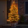 ConnectGo® Outdoor LED Vintage String Lights, Connectable, Dark Green Cable