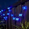 Solar Multi Function Butterfly Fairy Lights, 50 Blue LEDs, 5m