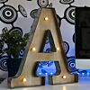 Wood & Metal 'A' Battery Light Up Circus Letter, 41cm