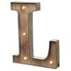 Wood & Metal 'L' Battery Light Up Circus Letter, 41cm