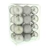 24 x 6cm Silver Assorted Finish Christmas Tree Baubles
