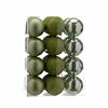 24 x 8cm Sage Green Assorted Shatterproof Christmas Tree Baubles