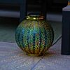 Battery Blue and Gold Moroccan Lantern, White and Colour Changing LEDs
