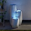 Solar White Serenity Cascading Fountain LED Water Feature