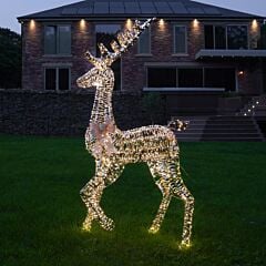 1.35m Gold Twist Stag Outdoor Light up Reindeer