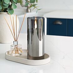 Ember™ Smoked Glass Hurricane LED Candle 17.5cm