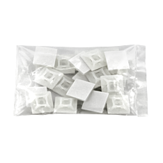 19mm x 19mm White Adhesive Tie Wrap Base, 20pcs