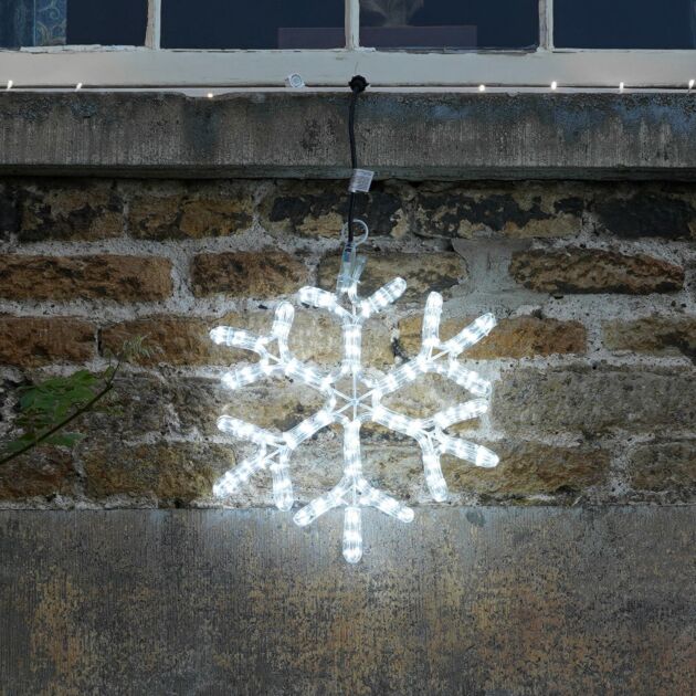45cm Rope Light Snowflake Silhouette, Connectable, 144 Flash Bulb LEDs