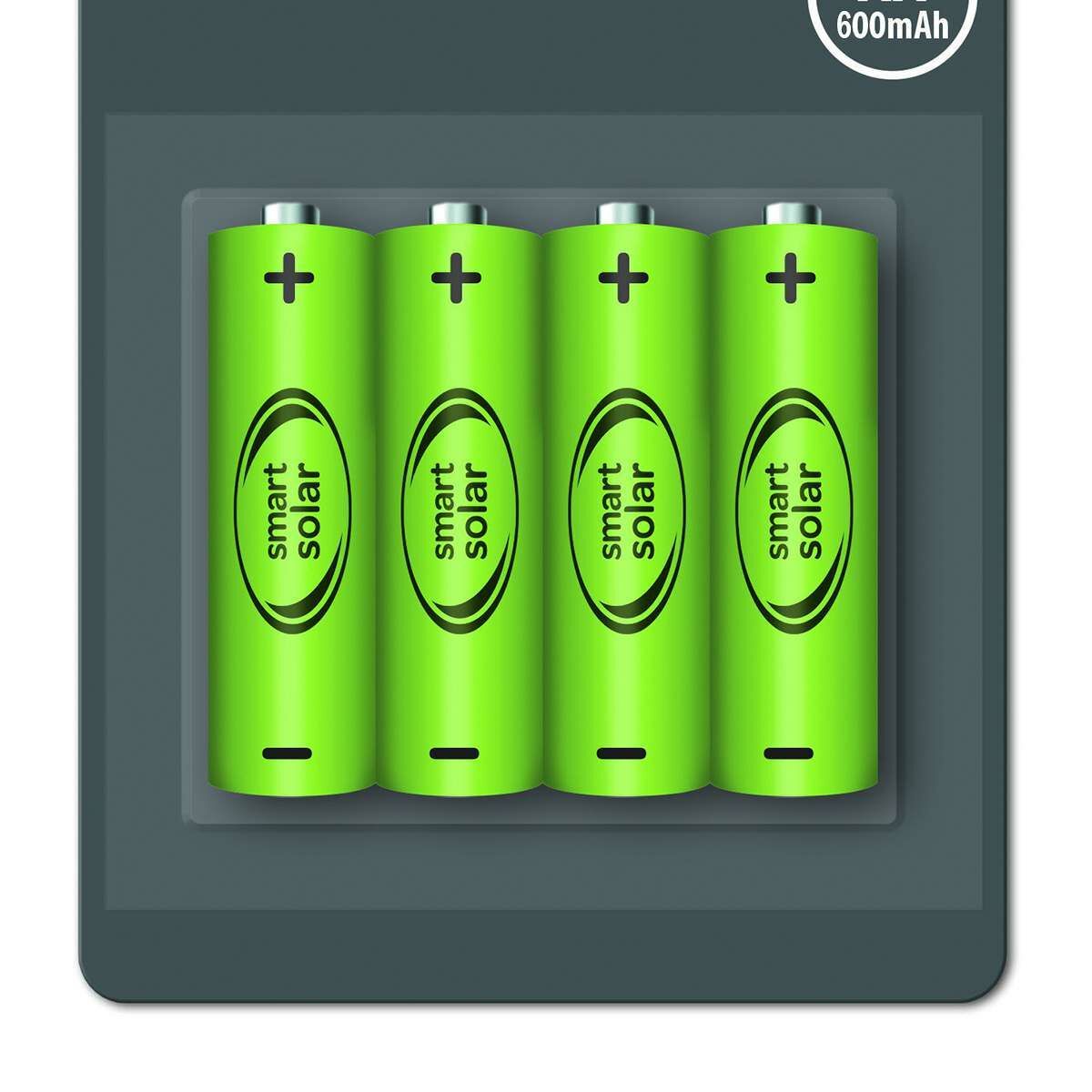 Solar Rechargeable Batteries, AA, 600 mAh, 1.2v, 4 Pack image 2