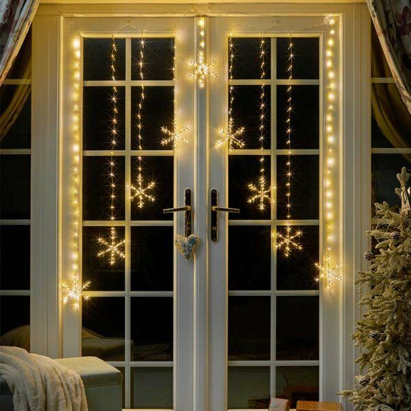 1.2m  x 1.2m Firefly Wire Snowflake Curtain Lights image 2
