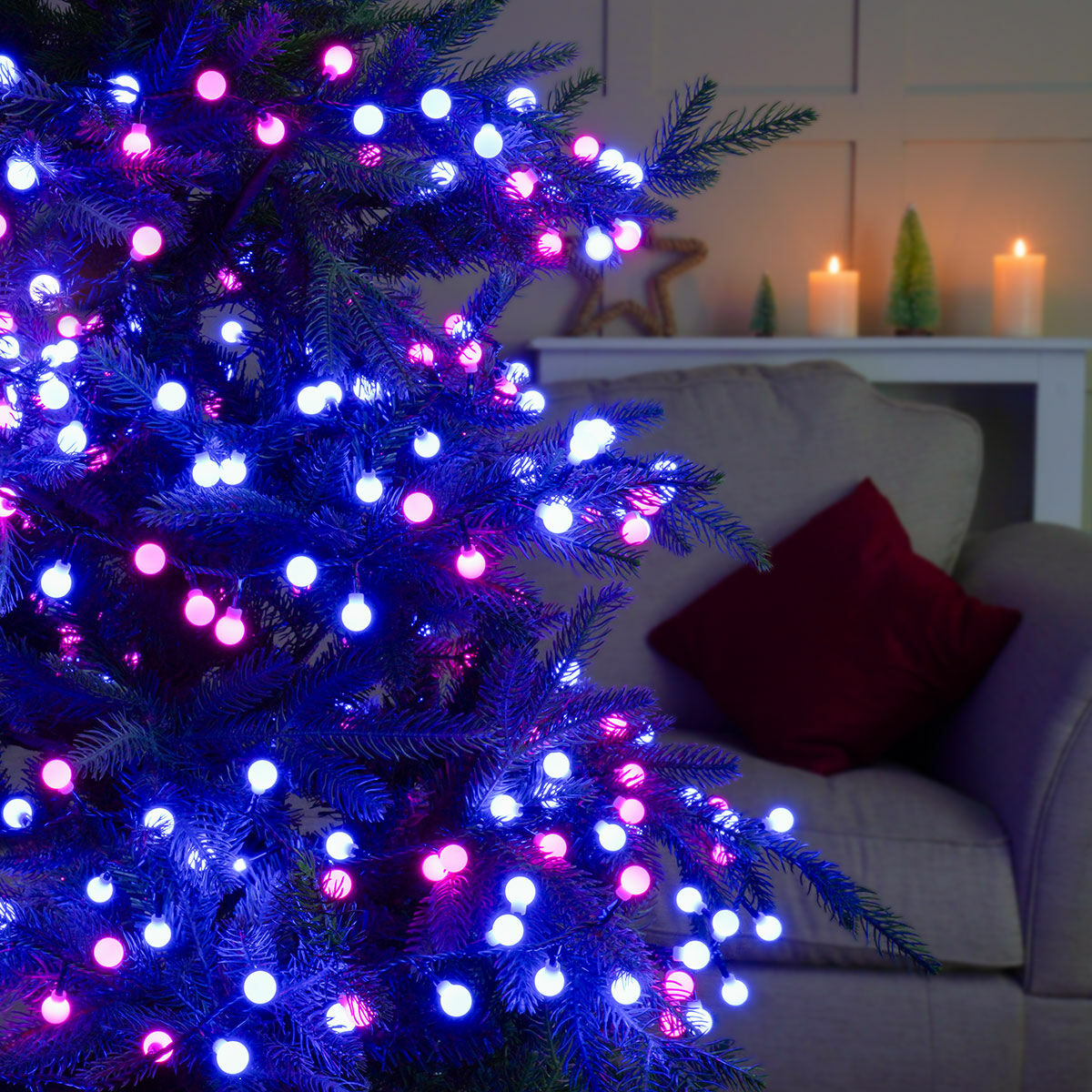 Indoor and Outdoor Christmas Tree Berry Lights, Colour Select LEDs, Remote Controlled image 4