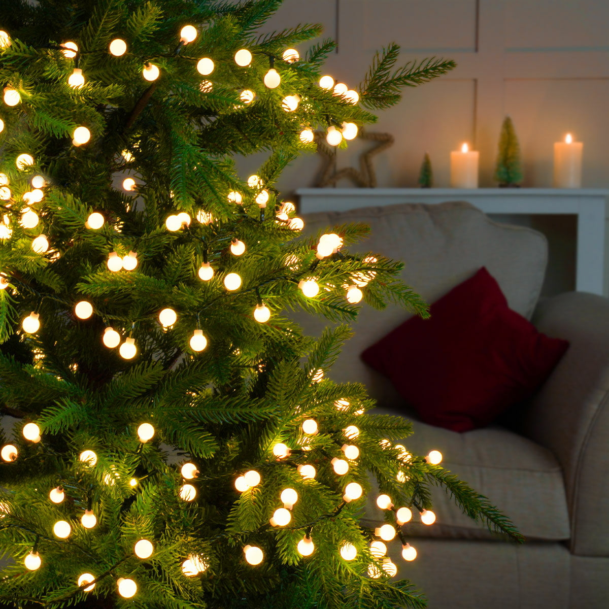 Indoor and Outdoor Christmas Tree Berry Lights, Colour Select LEDs, Remote Controlled image 2