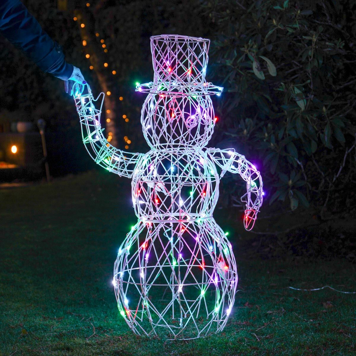 1m Outdoor Snowman Figure with Remote, Colour Select LEDs image 1