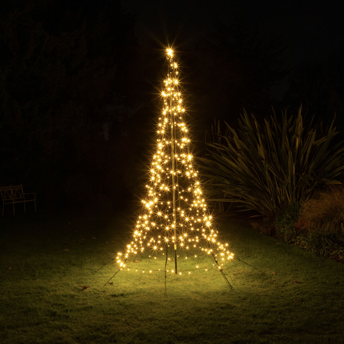 2m Outdoor Starry Night Light Tree, 300 Warm White LEDs