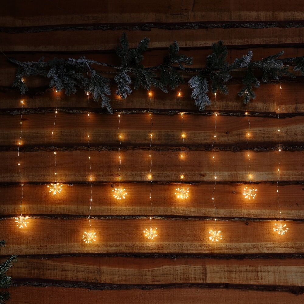 1.2m Outdoor Christmas Firework Curtain Light, 235 Warm White LEDs image 1
