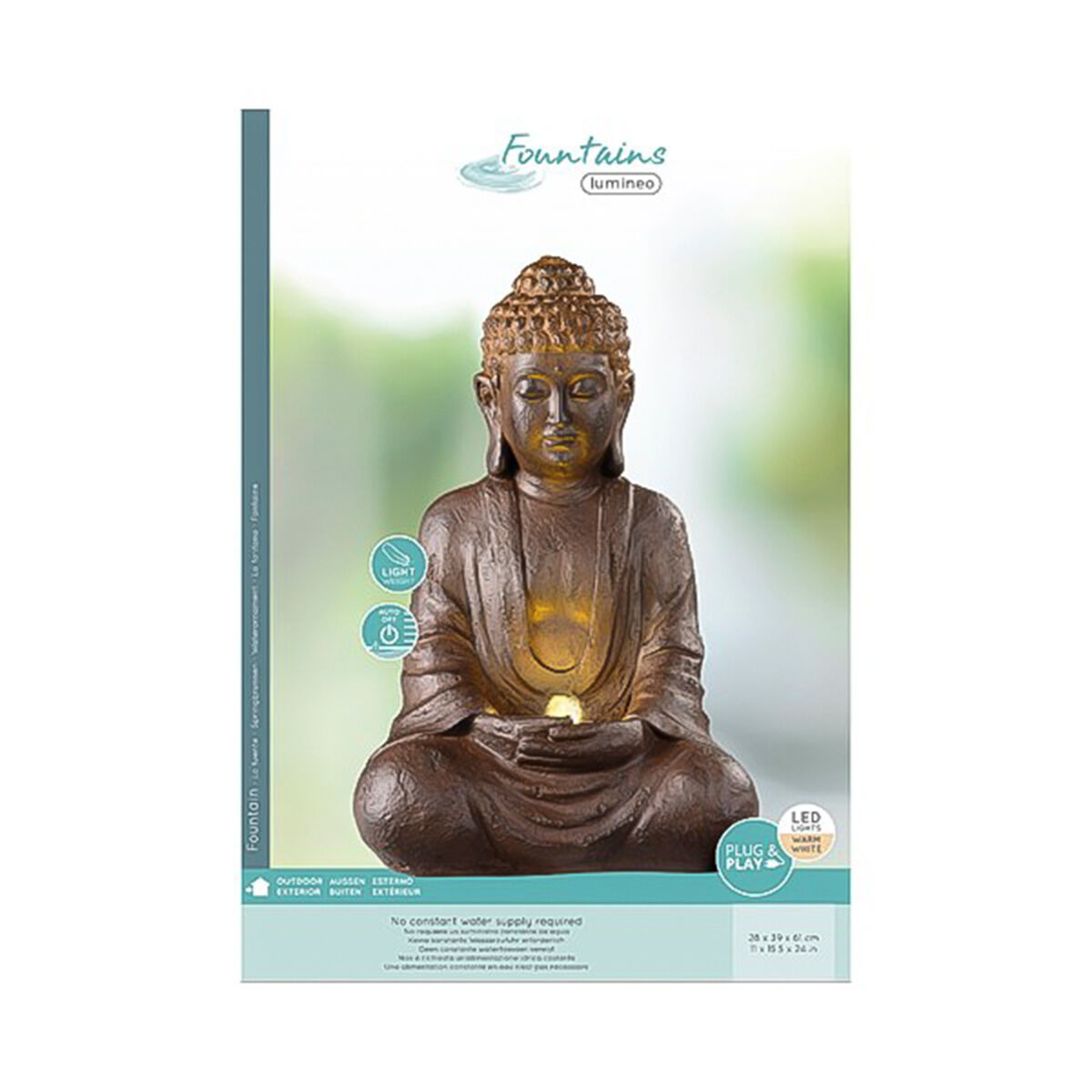 Outdoor Plug In LED Buddha Water Feature  image 6