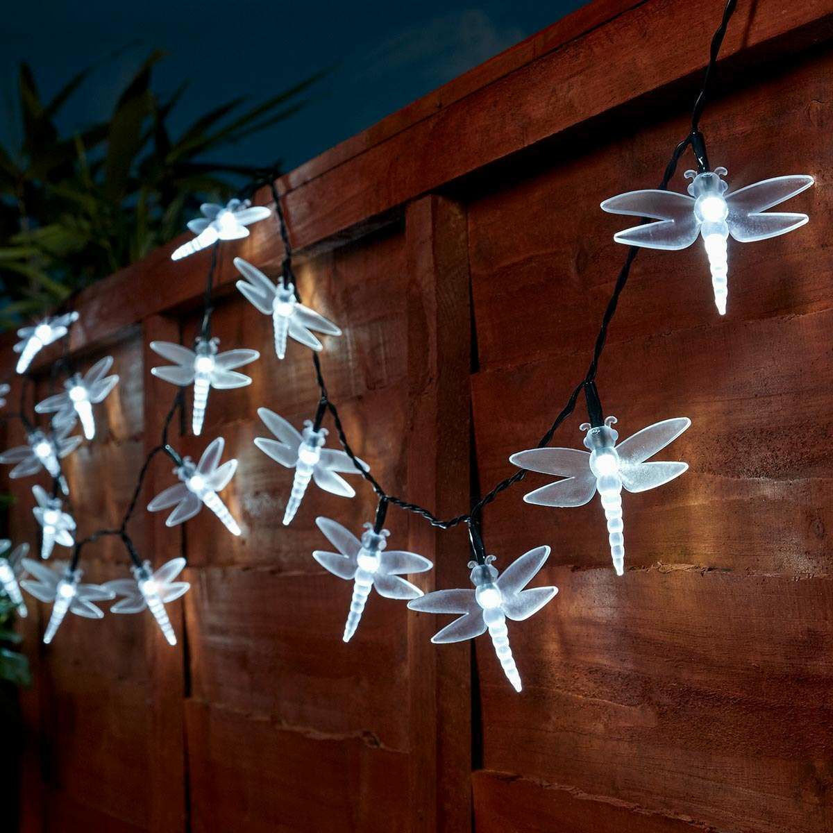 5m Indoory & Outdoor Battery Dragonfly Fairy Lights, Green Cable image 5