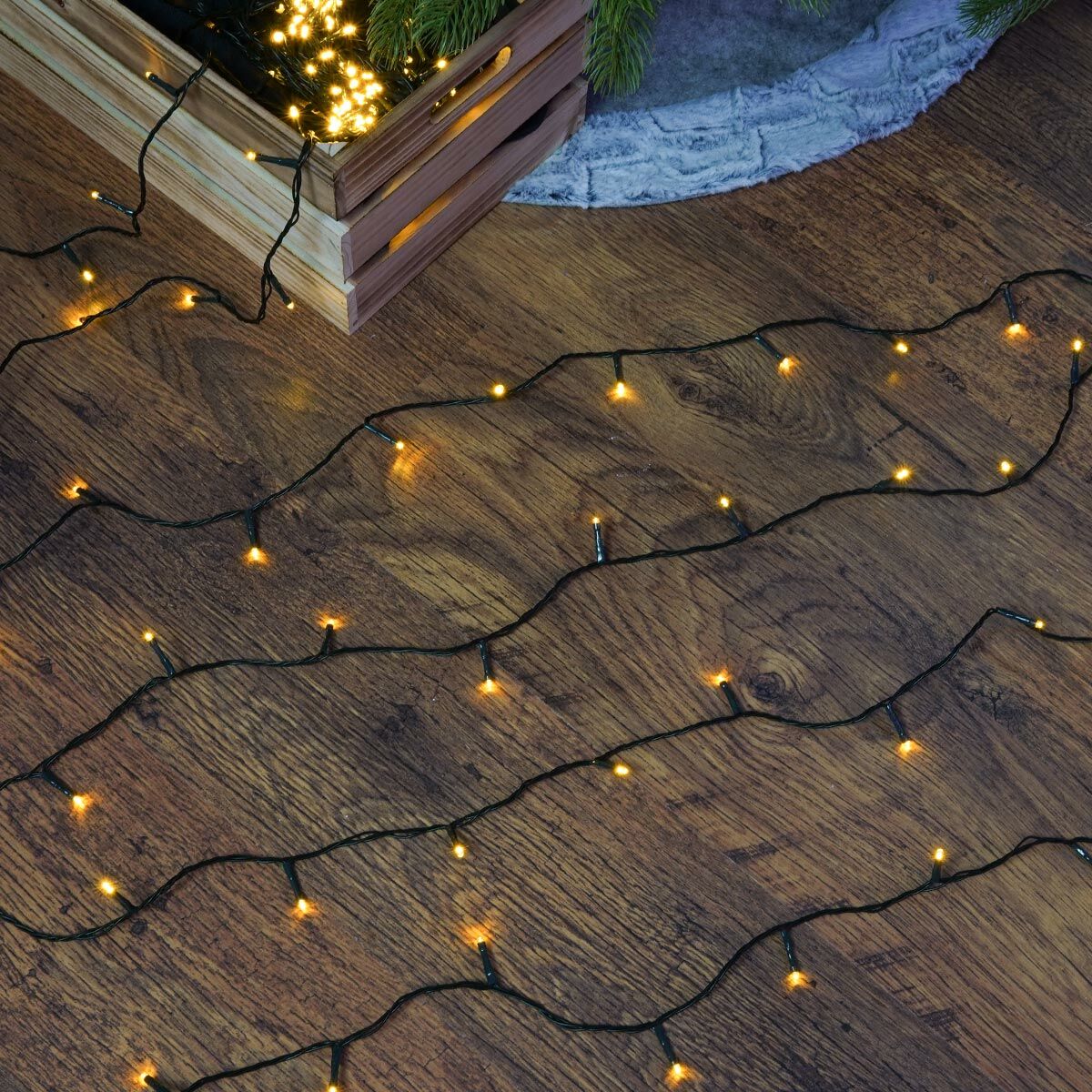 20m Outdoor Battery Fairy Lights, Green Cable image 9