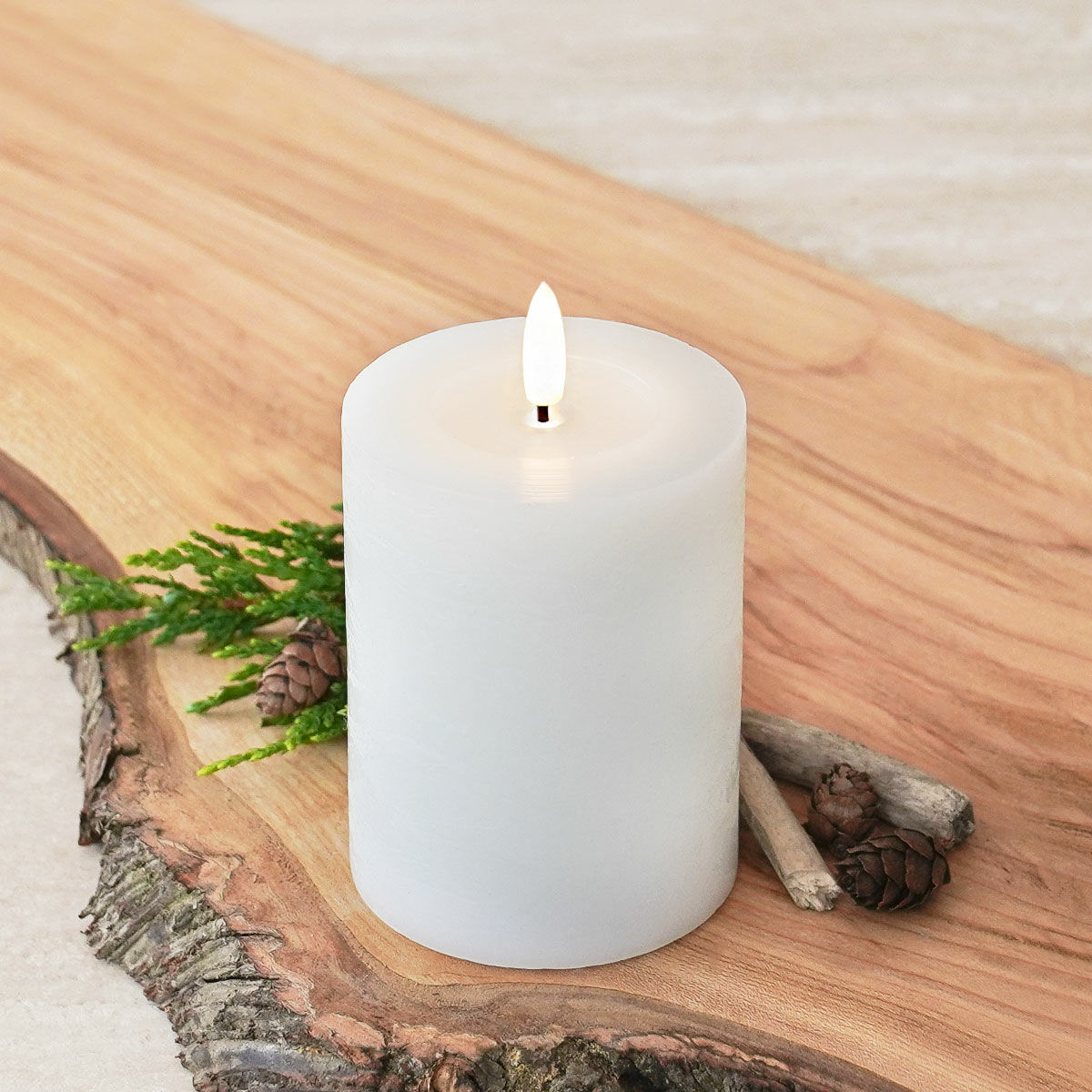 White Battery Real Wax Authentic Flame LED Candle, 10cm image 6