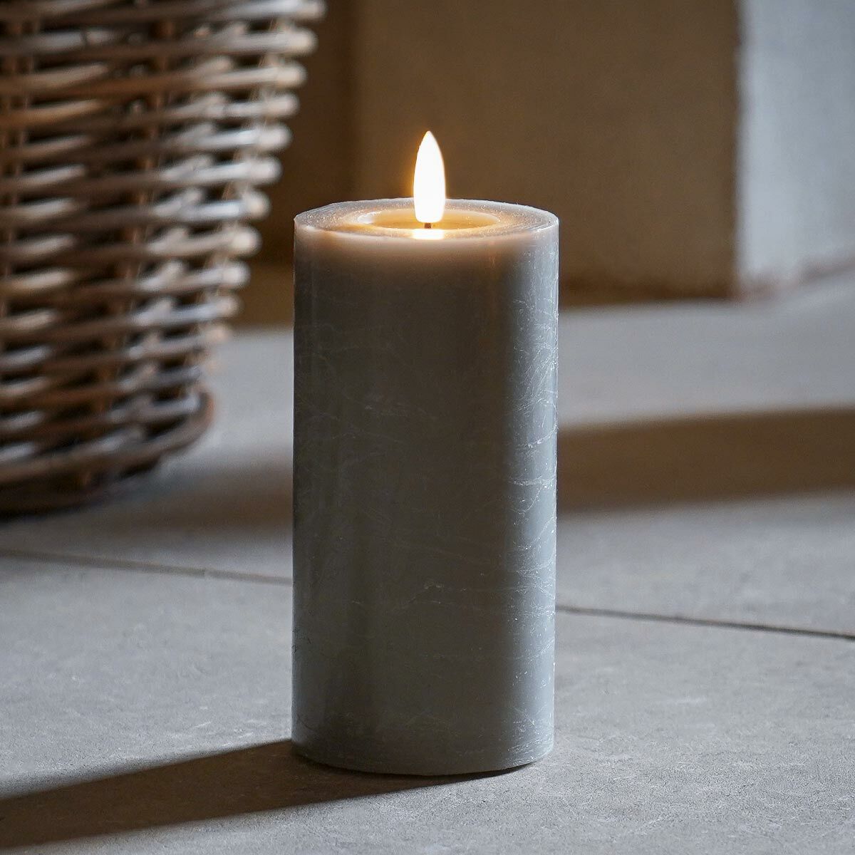 Grey Battery Real Wax Authentic Flame LED Candle, 15cm image 4