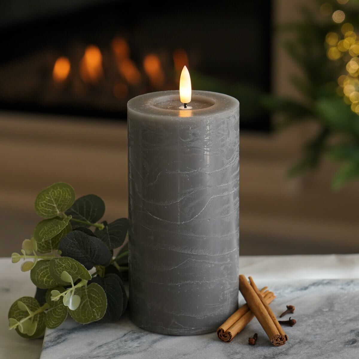 Grey Battery Real Wax Authentic Flame LED Candle, 15cm image 2