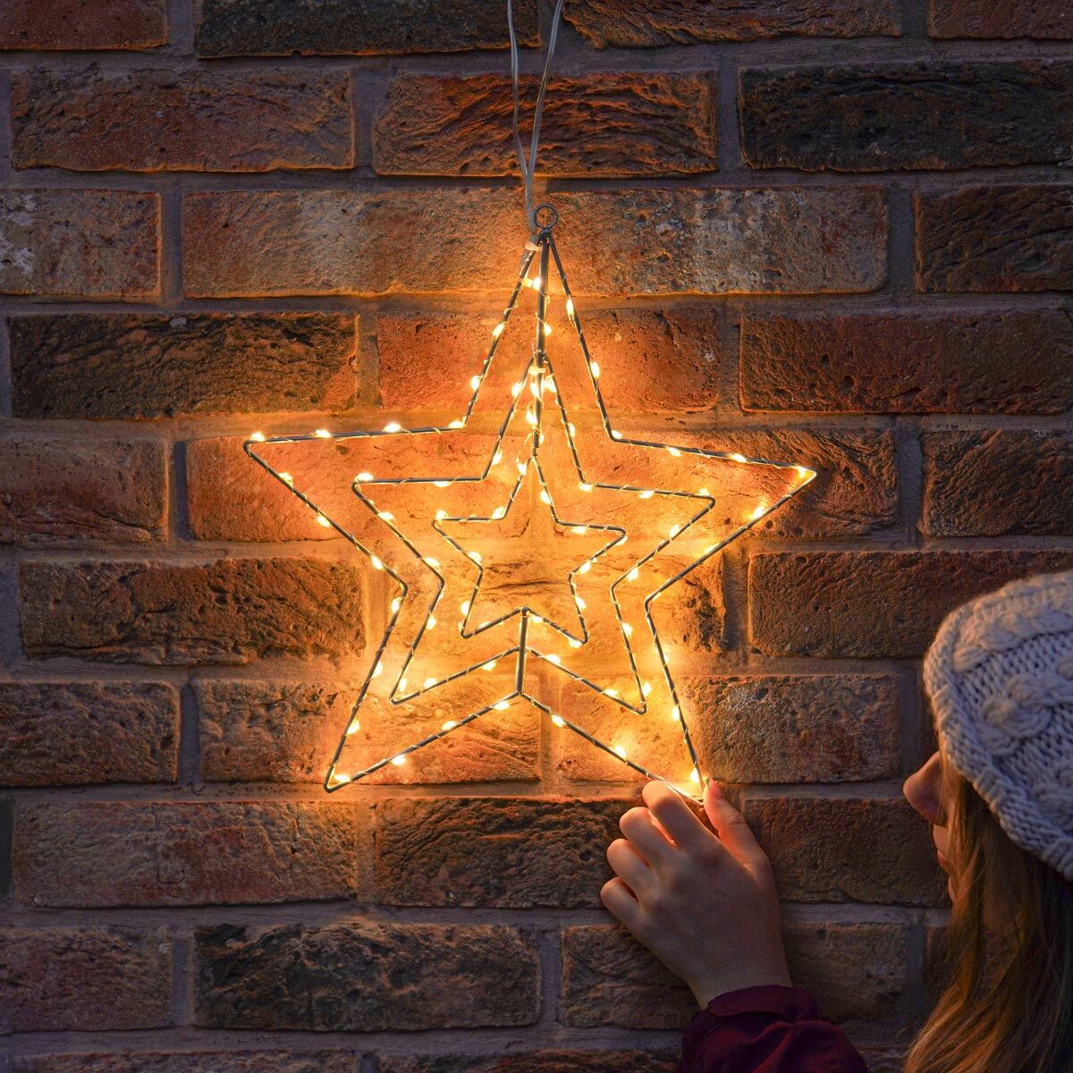 ConnectGo® Outdoor 3 Framed Wire Star Christmas Silhouette, Connectable image 5