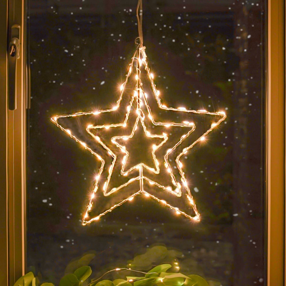 ConnectGo® Outdoor 3 Framed Wire Star Christmas Silhouette, Connectable image 2